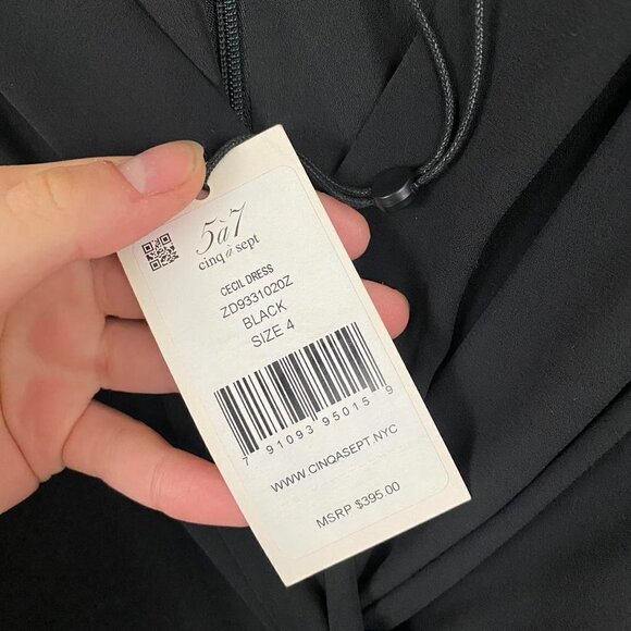 Cinq a sept Cecil black long sleeve twist mini dress - Picture 6 of 10